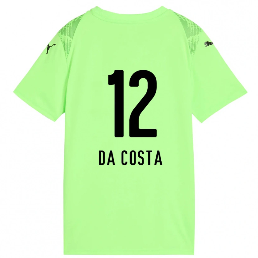 Danxen Børn Paulo da Costa #12 Bleg Grøn Sort Målmandstrøje 2025/26 Trøje T-shirt