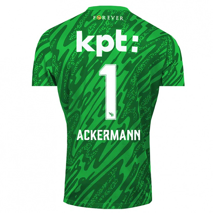Danxen Børn Jara Ackermann #1 Grøn Hvid Målmandstrøje 2025/26 Trøje T-shirt