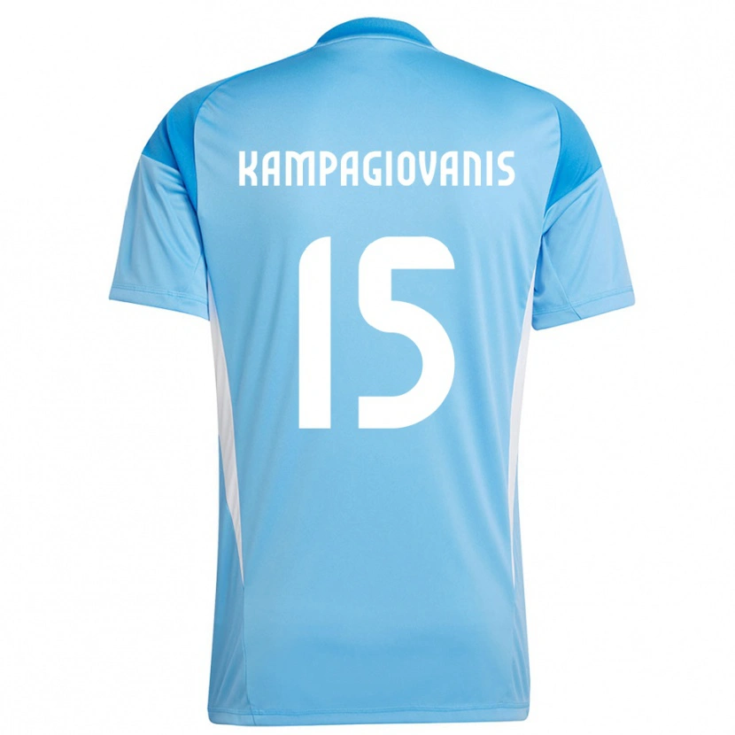 Danxen Børn Anastasios Kampagiovanis #15 Dybe Himmel Blå Målmandstrøje 2025/26 Trøje T-shirt