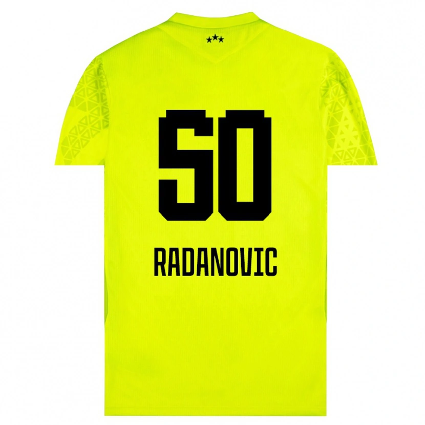 Danxen Børn Savo Radanovic #50 Gul Grøn Sort Målmandstrøje 2025/26 Trøje T-shirt