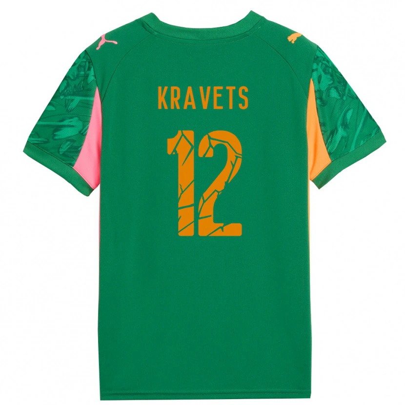 Danxen Børn Vladyslav Kravets #12 Grøn Orange Pink Målmandstrøje 2025/26 Trøje T-shirt