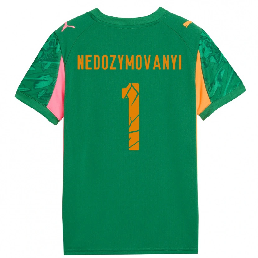 Danxen Børn Artem Nedozymovanyi #1 Grøn Orange Pink Målmandstrøje 2025/26 Trøje T-shirt