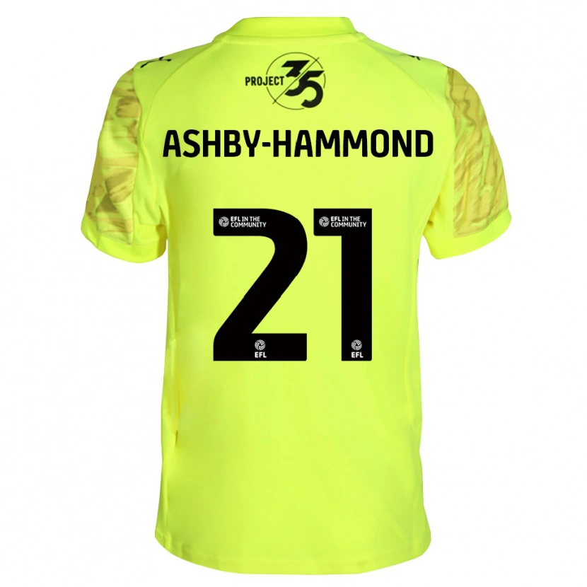 Danxen Børn Luca Ashby-Hammond #21 Fluorescerende Grøn Sort Målmandstrøje 2025/26 Trøje T-shirt