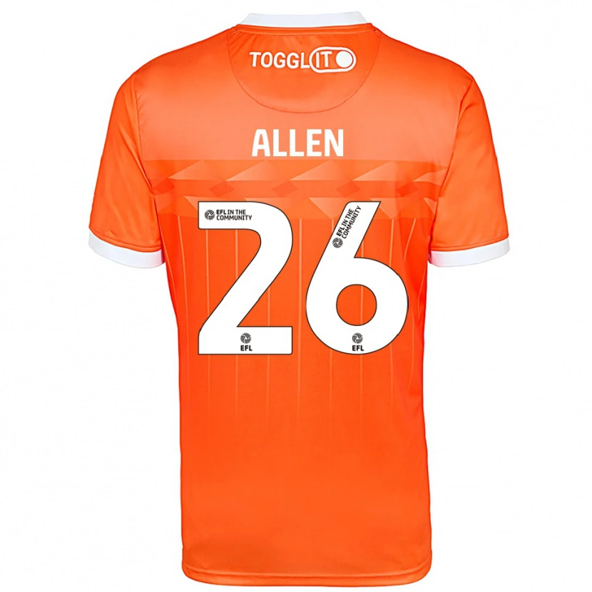 Danxen Børn Lauren Allen #26 Appelsin Hvid Målmandstrøje 2025/26 Trøje T-shirt