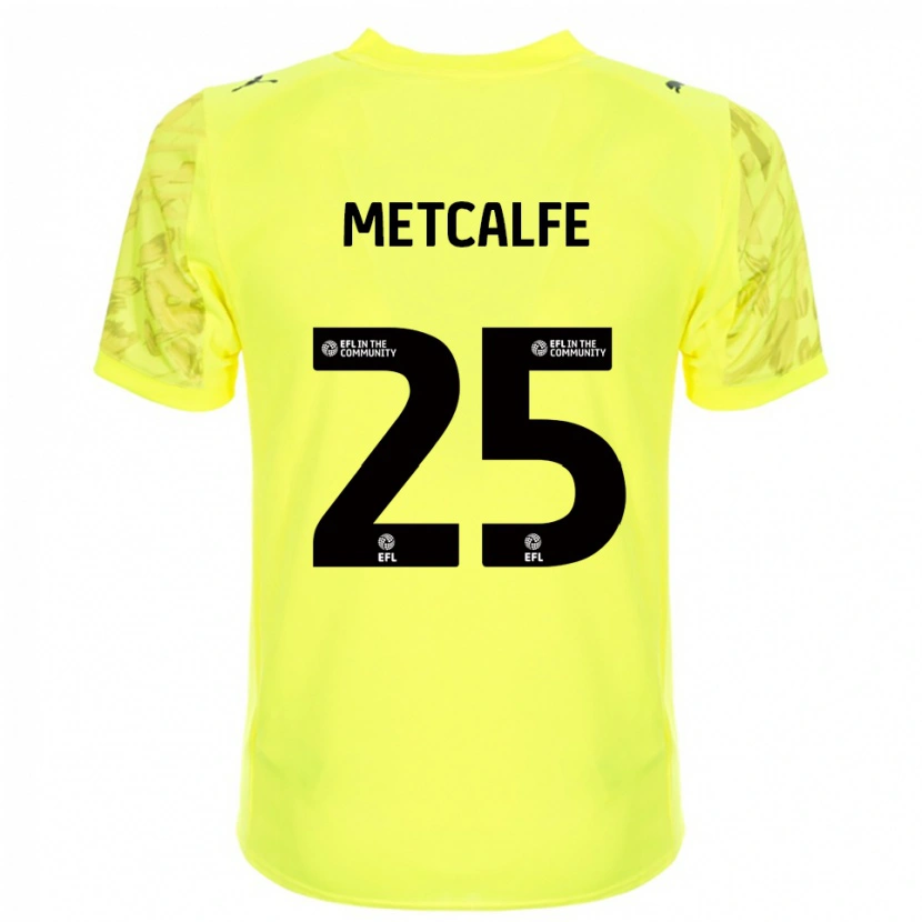 Danxen Børn Max Metcalfe #25 Gul Sort Målmandstrøje 2025/26 Trøje T-shirt