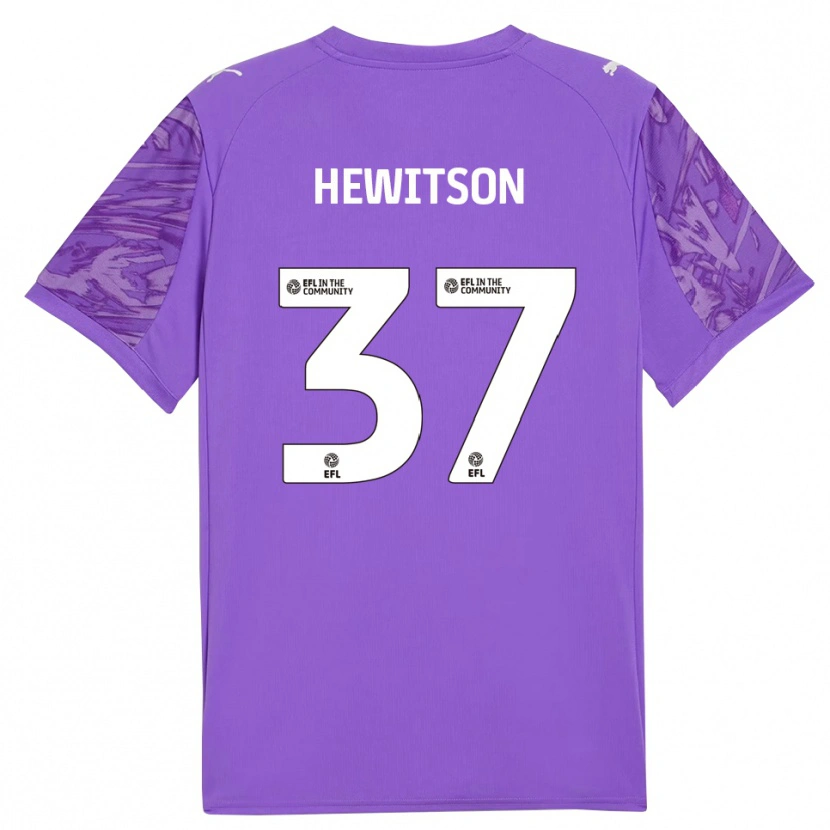 Danxen Børn Luke Hewitson #37 Lilla Rød Målmandstrøje 2025/26 Trøje T-shirt