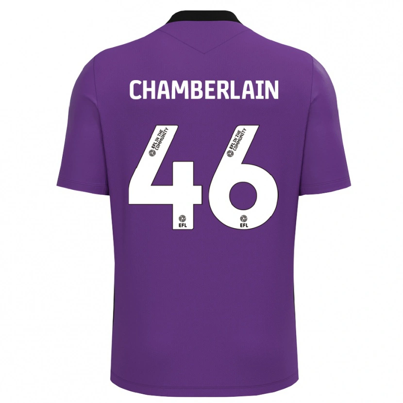 Danxen Børn Harrison Chamberlain #46 Lilla Hvid Målmandstrøje 2025/26 Trøje T-shirt