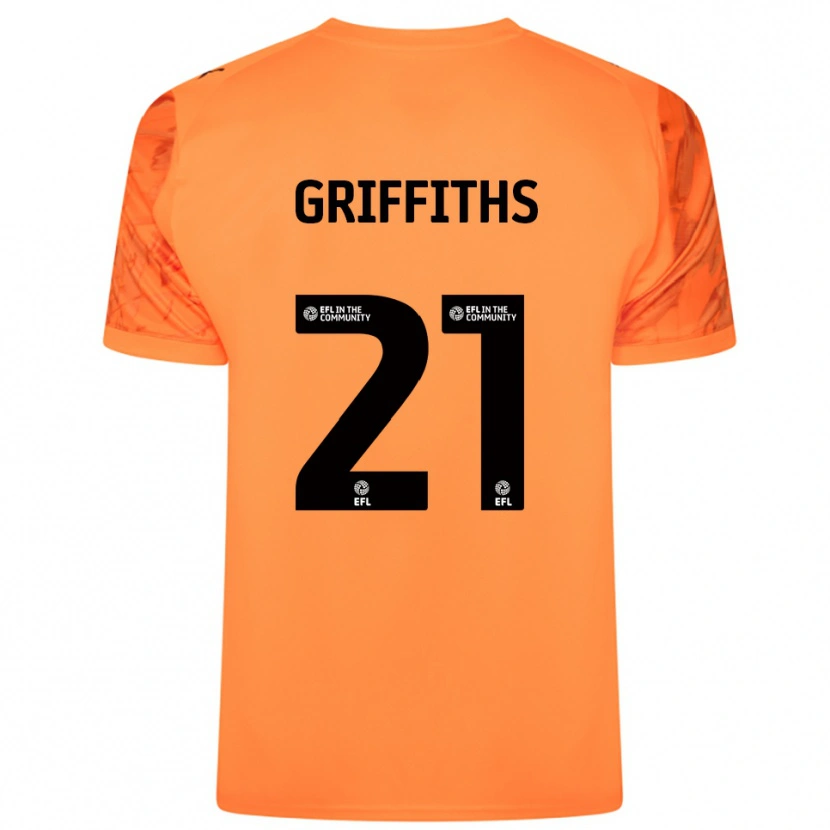 Danxen Børn Harry Griffiths #21 Appelsin Sort Målmandstrøje 2025/26 Trøje T-shirt
