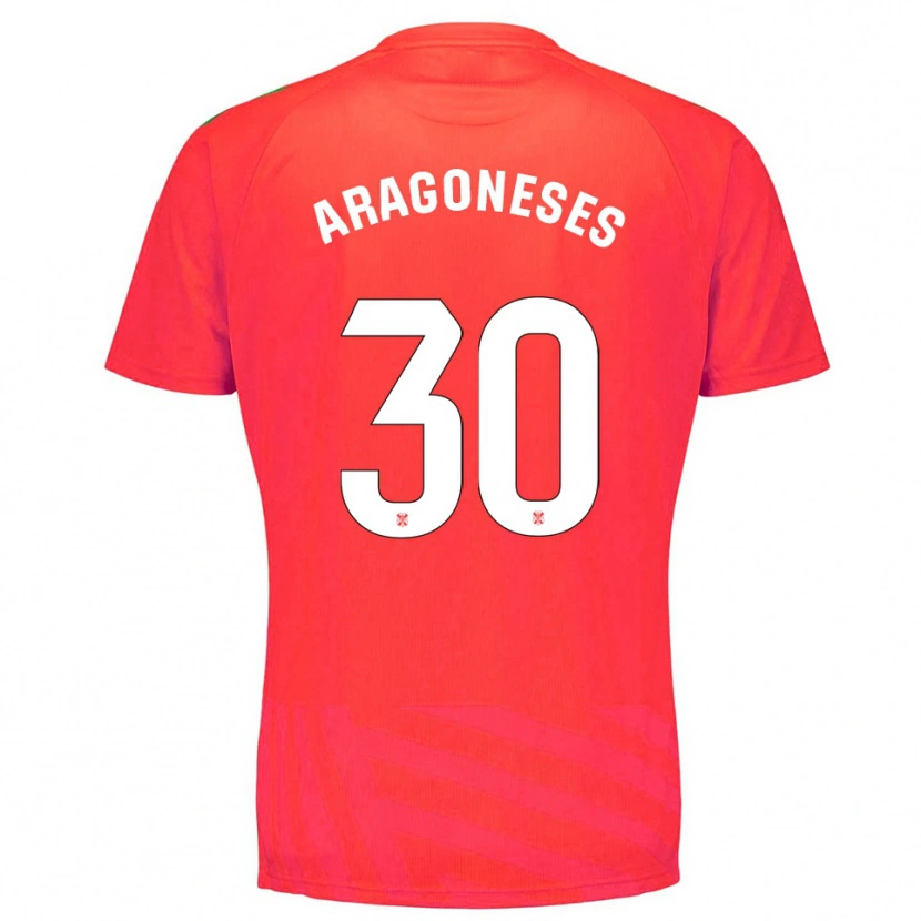 Danxen Børn Sergio Aragoneses #30 Rød Hvid Målmandstrøje 2025/26 Trøje T-shirt