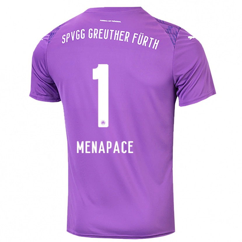 Danxen Børn Theo Menapace #1 Lilla Hvid Målmandstrøje 2025/26 Trøje T-shirt