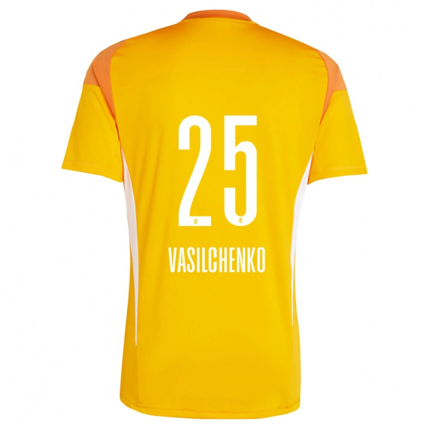 Danxen Børn Leonard Vasilchenko #25 Gul Orange Målmandstrøje 2025/26 Trøje T-shirt