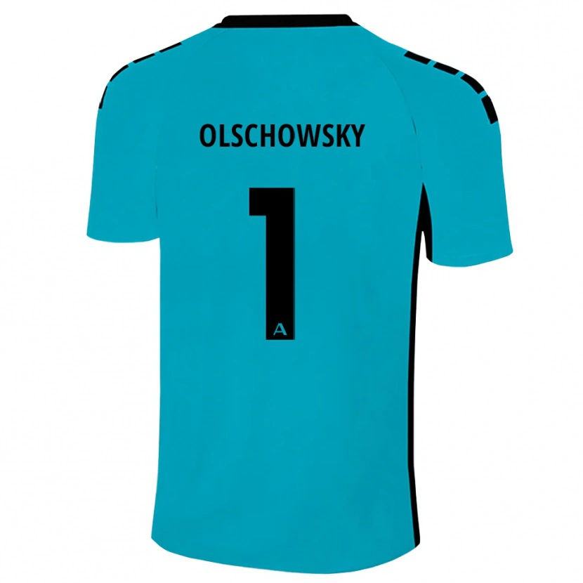 Danxen Børn Jan Olschowsky #1 Cyan Målmandstrøje 2025/26 Trøje T-shirt