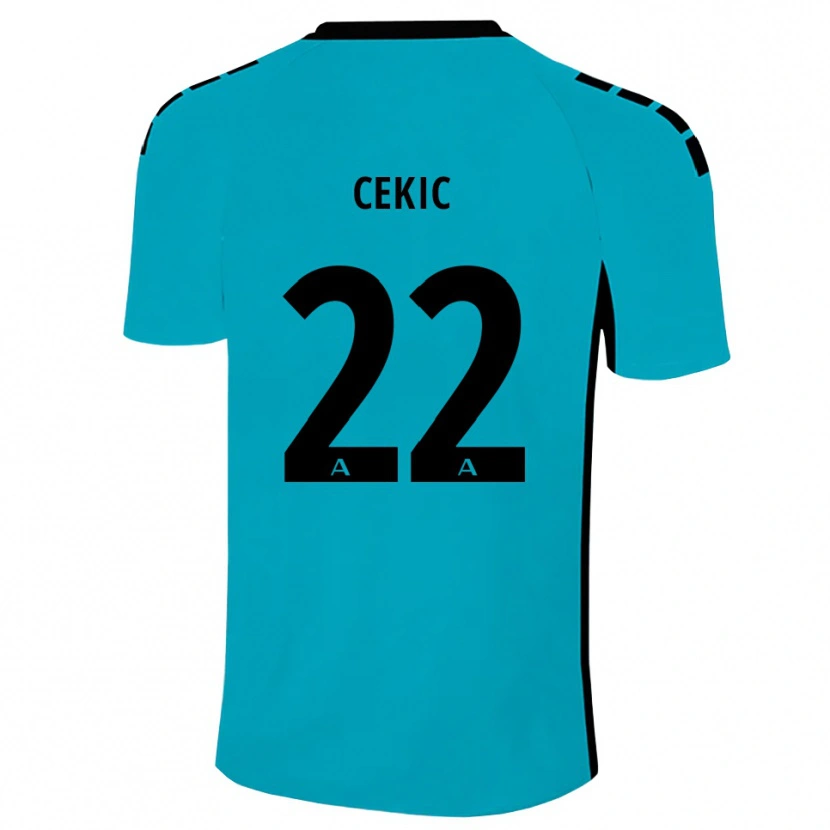Danxen Børn Adnan Cekic #22 Cyan Målmandstrøje 2025/26 Trøje T-shirt
