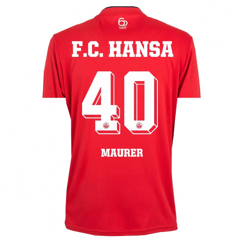 Danxen Børn Erik Maurer #40 Rød Hvid Målmandstrøje 2025/26 Trøje T-shirt