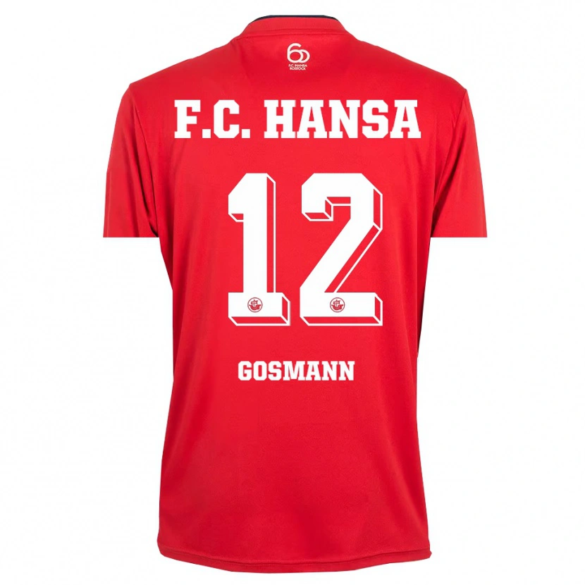 Danxen Børn Hermann Gosmann #12 Rød Hvid Målmandstrøje 2025/26 Trøje T-shirt