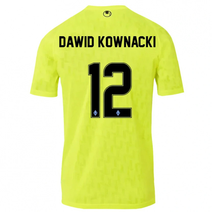 Danxen Børn Jakub Dawid Kownacki #12 Gul Sort Målmandstrøje 2025/26 Trøje T-shirt