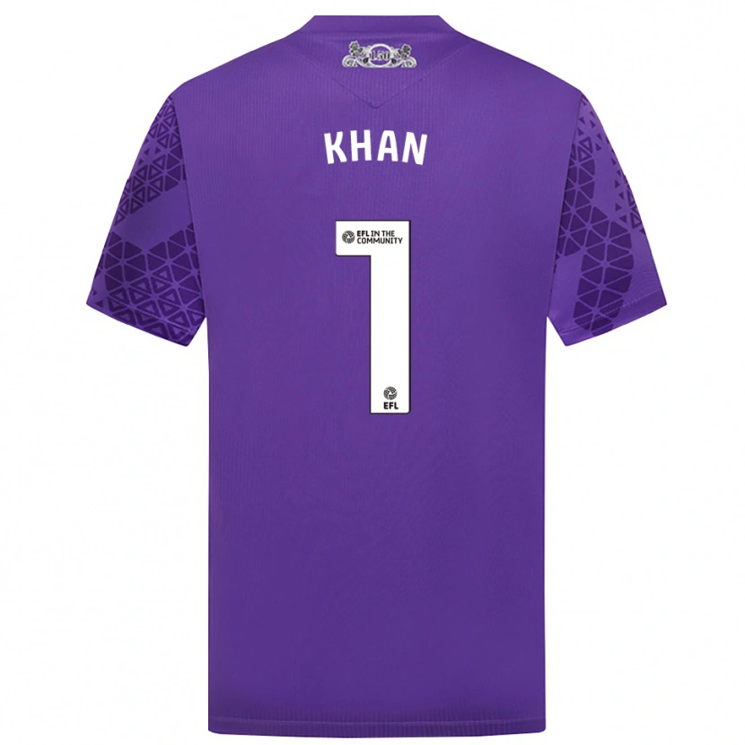 Danxen Børn Adam Khan #1 Lilla Hvid Målmandstrøje 2025/26 Trøje T-shirt