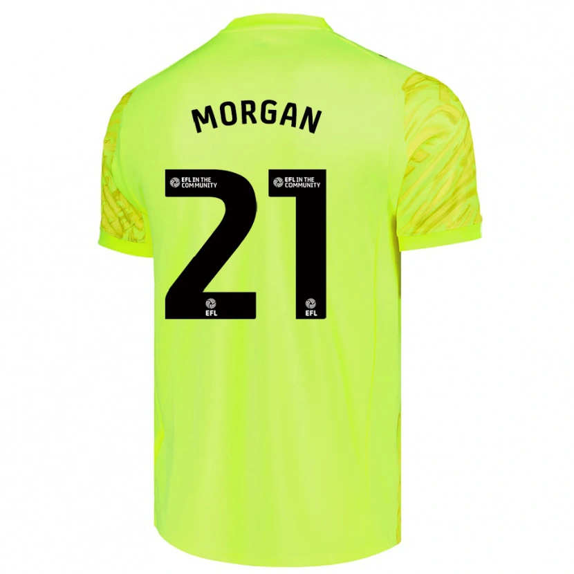 Danxen Børn Sarah Morgan #21 Fluorescerende Grøn Målmandstrøje 2025/26 Trøje T-shirt