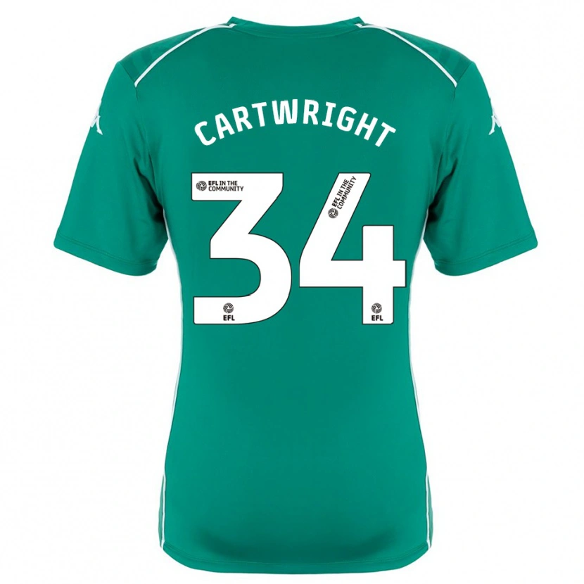 Danxen Børn Harvey Cartwright #34 Grøn Hvid Målmandstrøje 2025/26 Trøje T-shirt