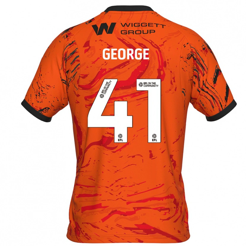 Danxen Børn George Evans #41 Orange Sort Målmandstrøje 2025/26 Trøje T-shirt