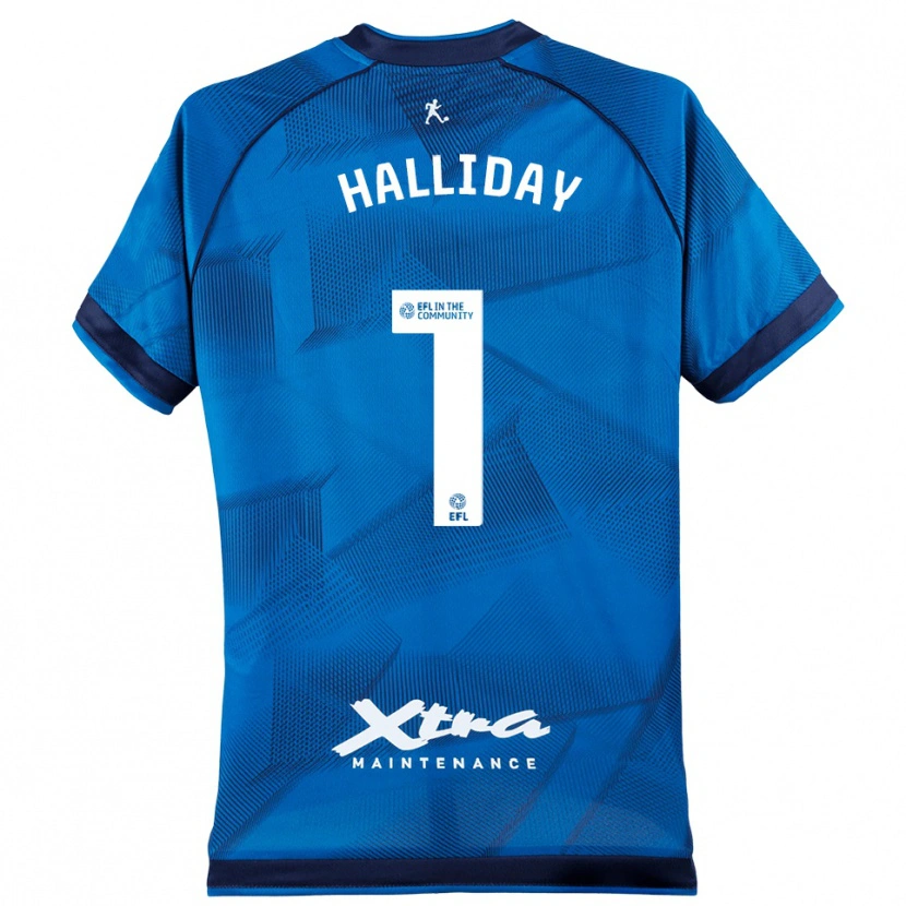 Danxen Børn Joel Halliday #1 Blå Hvid Målmandstrøje 2025/26 Trøje T-shirt