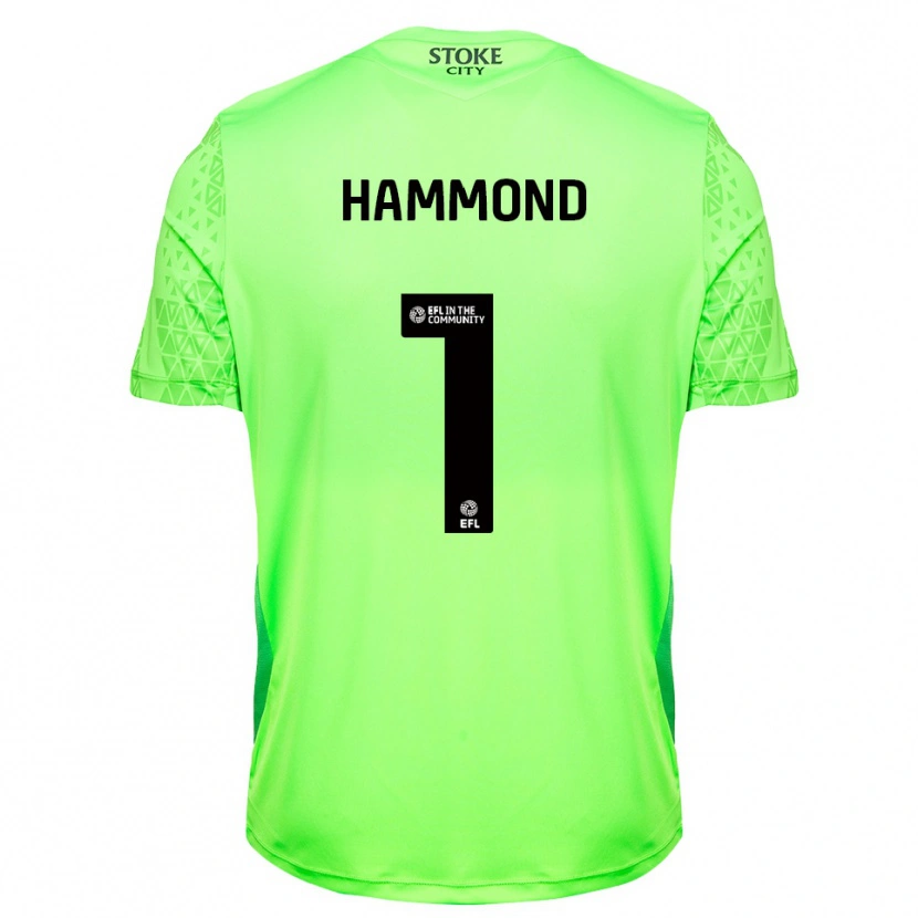 Danxen Børn Alek Hammond #1 Grøn Sort Målmandstrøje 2025/26 Trøje T-shirt