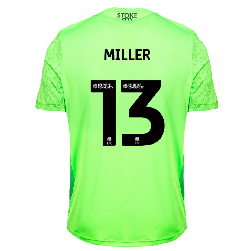 Danxen Børn Tom Miller #13 Grøn Sort Målmandstrøje 2025/26 Trøje T-shirt