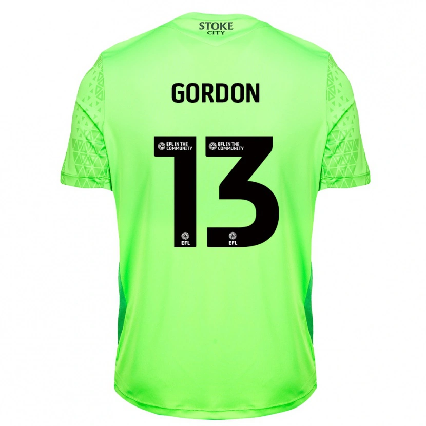 Danxen Børn Jonathon Gordon #13 Grøn Sort Målmandstrøje 2025/26 Trøje T-shirt