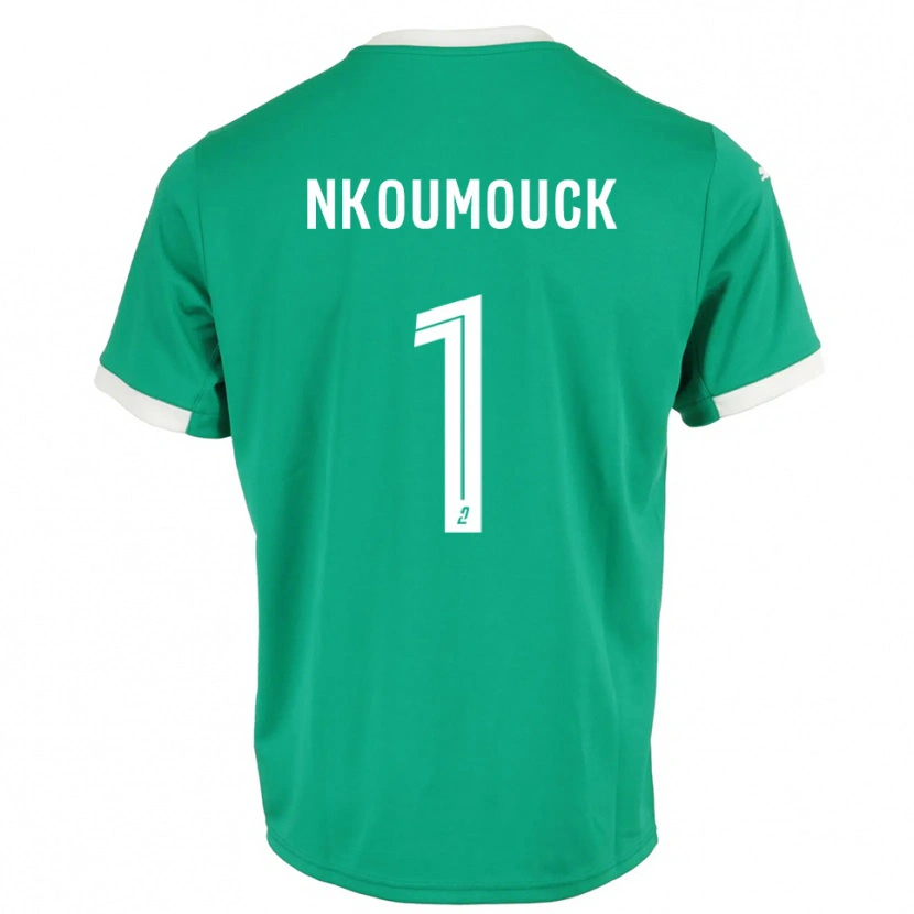 Danxen Børn Marc-Anthony Nkoumouck #1 Grøn Hvid Målmandstrøje 2025/26 Trøje T-shirt