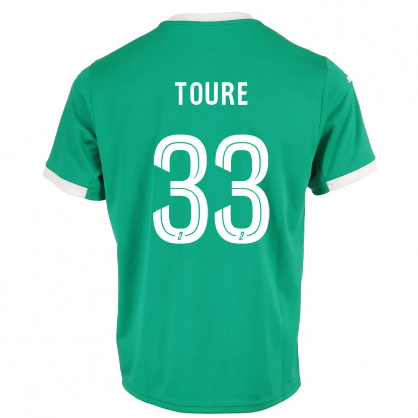 Danxen Børn Almami Touré #33 Grøn Hvid Målmandstrøje 2025/26 Trøje T-shirt