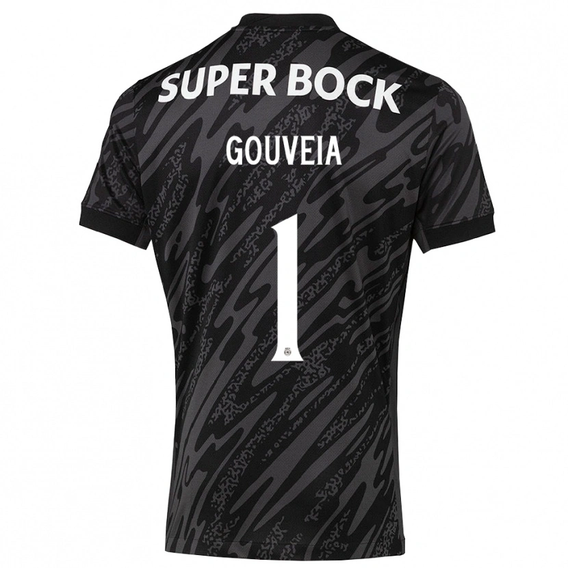 Danxen Børn Miguel Gouveia #1 Grå Sort Hvid Målmandstrøje 2025/26 Trøje T-shirt