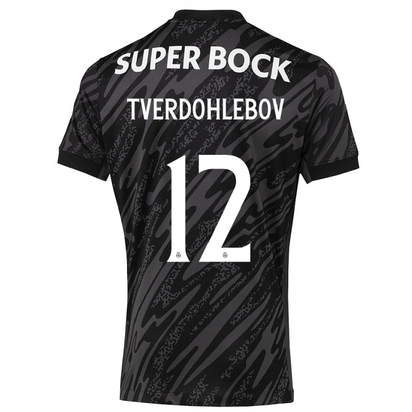 Danxen Børn Alex Tverdohlebov #12 Grå Sort Hvid Målmandstrøje 2025/26 Trøje T-shirt