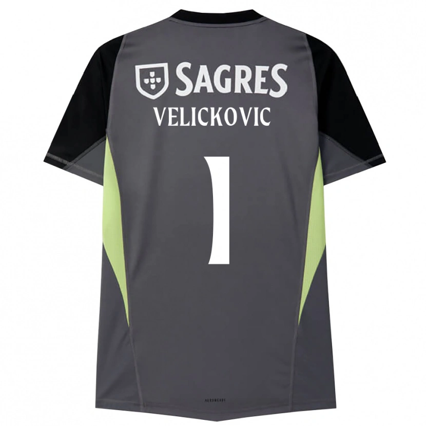 Danxen Børn Luka Veličković #1 Mørkegrå Sort Målmandstrøje 2025/26 Trøje T-shirt