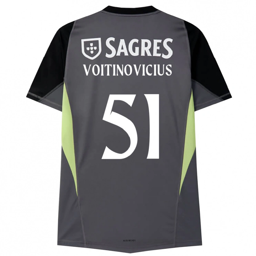 Danxen Børn Arnas Voitinovičius #51 Mørkegrå Sort Målmandstrøje 2025/26 Trøje T-shirt