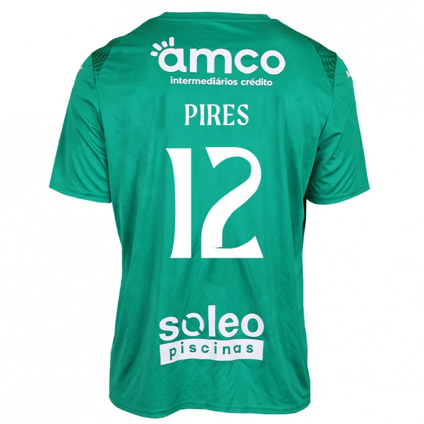 Danxen Børn Hugo Pires #12 Grøn Hvid Målmandstrøje 2025/26 Trøje T-shirt