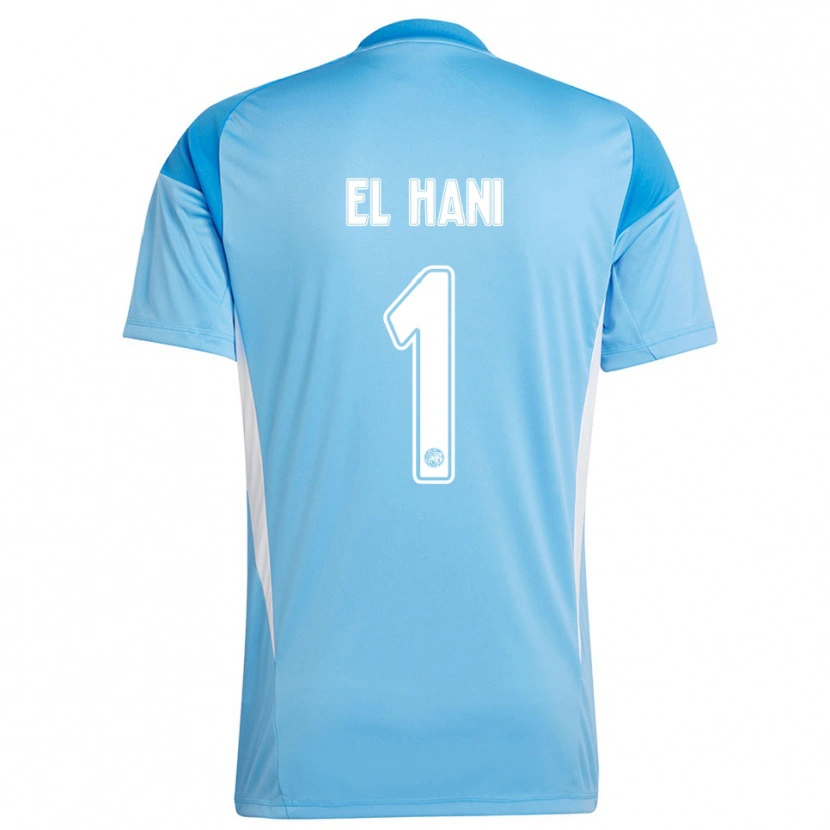 Danxen Børn Aymean el Hani #1 Lyseblå Hvid Målmandstrøje 2025/26 Trøje T-shirt