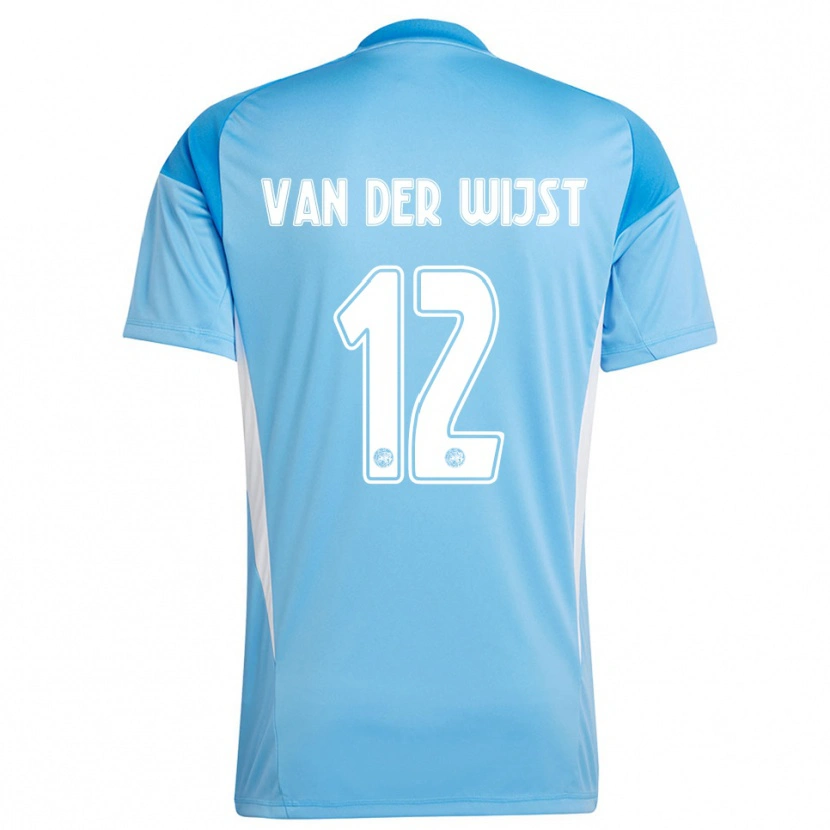 Danxen Børn Giovanni van der Wijst #12 Lyseblå Hvid Målmandstrøje 2025/26 Trøje T-shirt