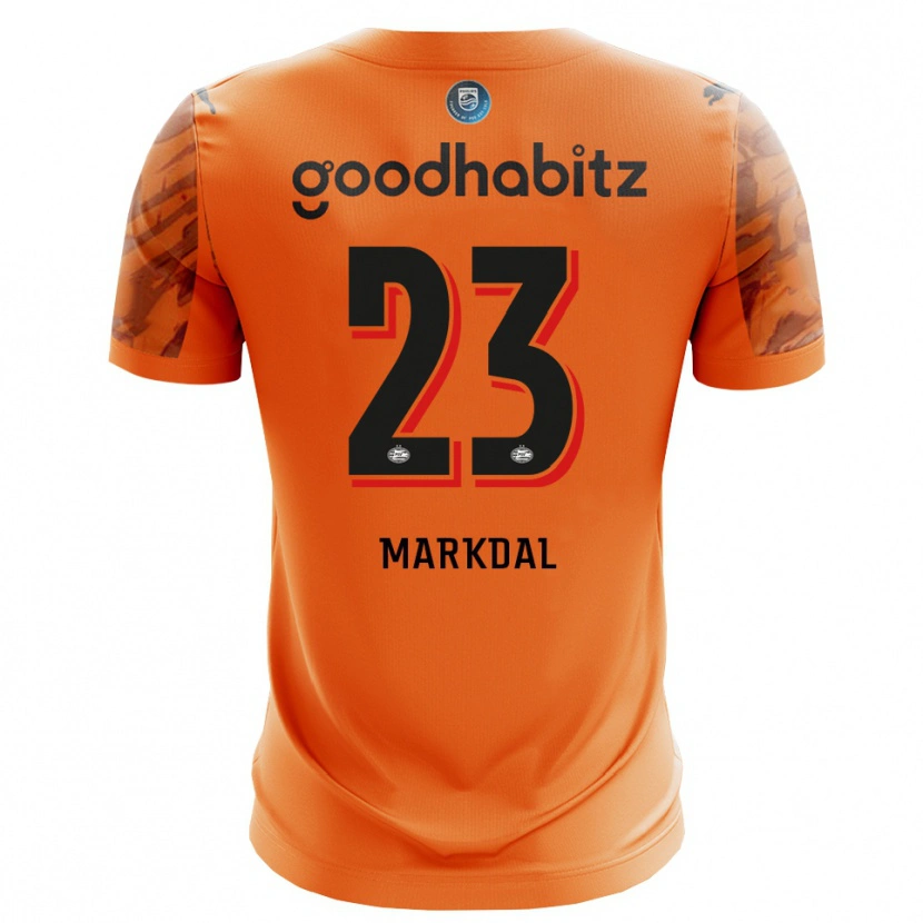 Danxen Børn Mikkel Markdal #23 Orange Sort Målmandstrøje 2025/26 Trøje T-shirt
