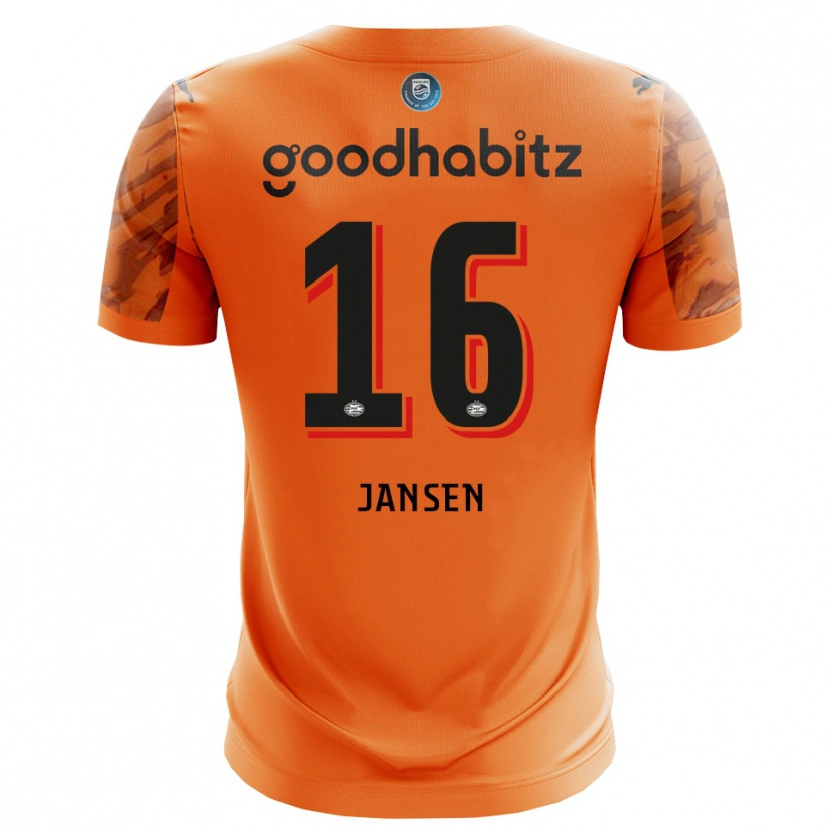 Danxen Børn Sem Jansen #16 Orange Sort Målmandstrøje 2025/26 Trøje T-shirt