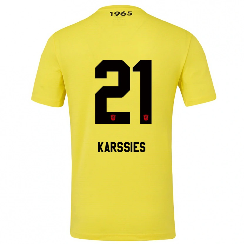 Danxen Børn Sam Karssies #21 Gul Sort Målmandstrøje 2025/26 Trøje T-shirt