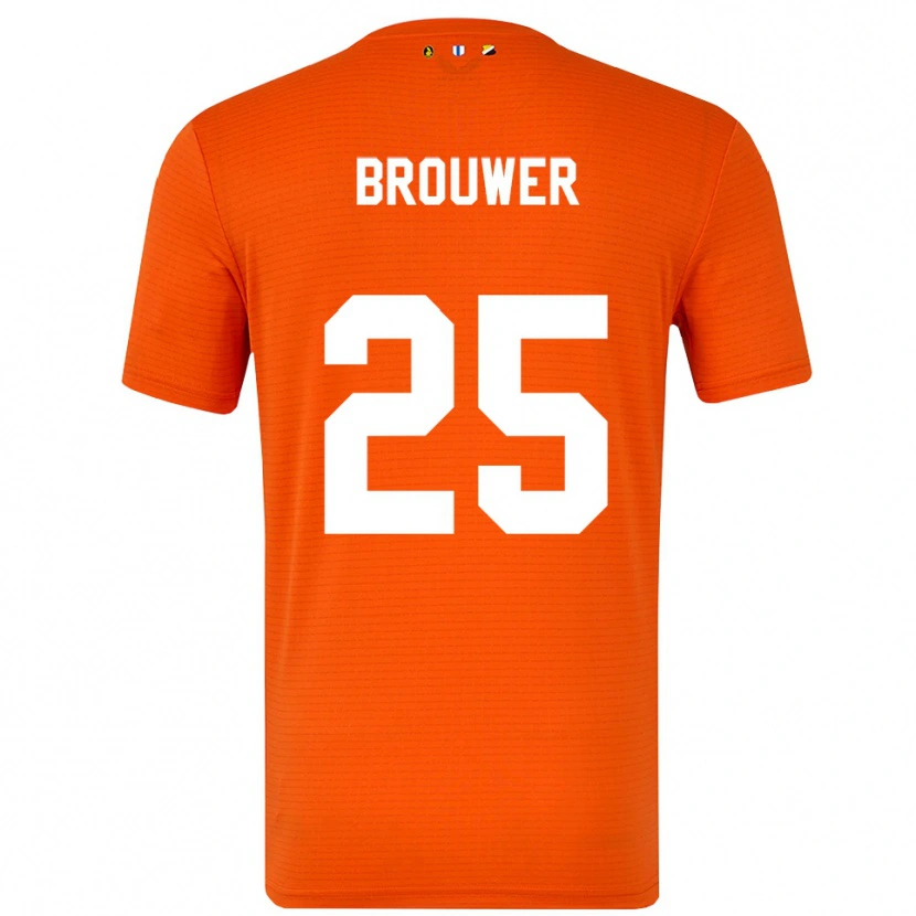 Danxen Børn Michael Brouwer #25 Orange Sort Målmandstrøje 2025/26 Trøje T-shirt