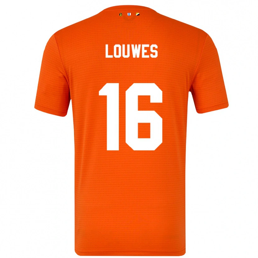 Danxen Børn Puck Louwes #16 Orange Sort Målmandstrøje 2025/26 Trøje T-shirt