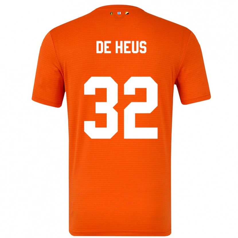 Danxen Børn Loïs De Heus #32 Orange Sort Målmandstrøje 2025/26 Trøje T-shirt