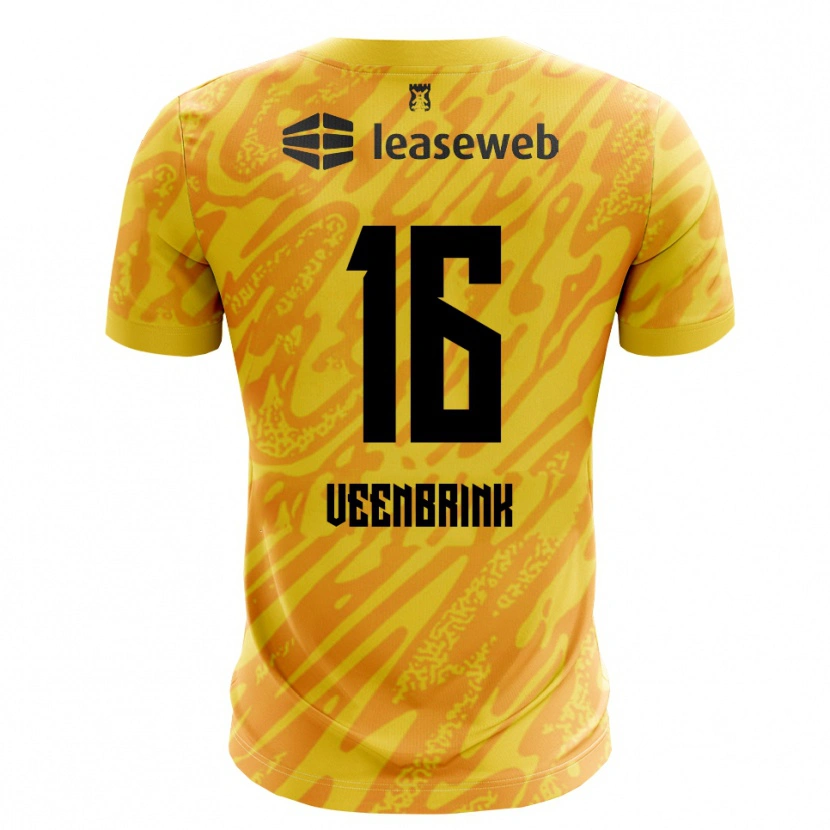 Danxen Børn Jayden Veenbrink #16 Orange Gul Sort Målmandstrøje 2025/26 Trøje T-shirt
