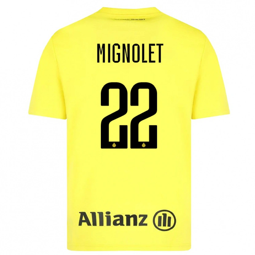 Danxen Børn Simon Mignolet #22 Gul Sort Målmandstrøje 2025/26 Trøje T-shirt