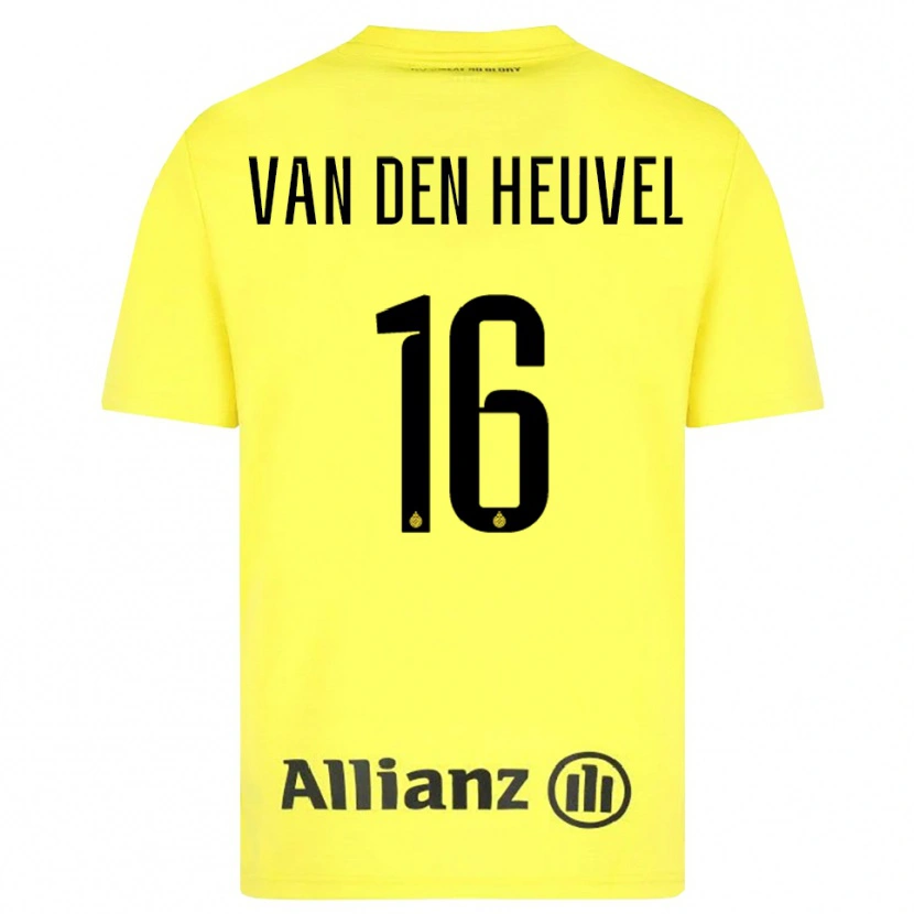 Danxen Børn Dani van den Heuvel #16 Gul Sort Målmandstrøje 2025/26 Trøje T-shirt