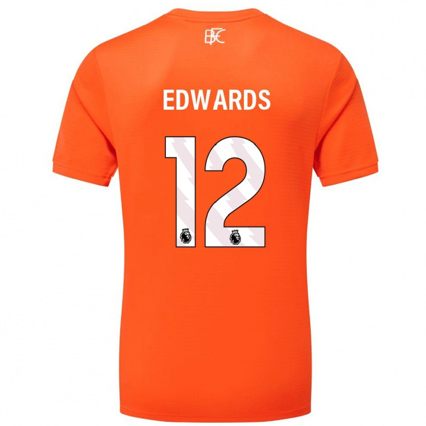 Danxen Børn Connor Edwards #12 Orange Hvid Målmandstrøje 2025/26 Trøje T-shirt