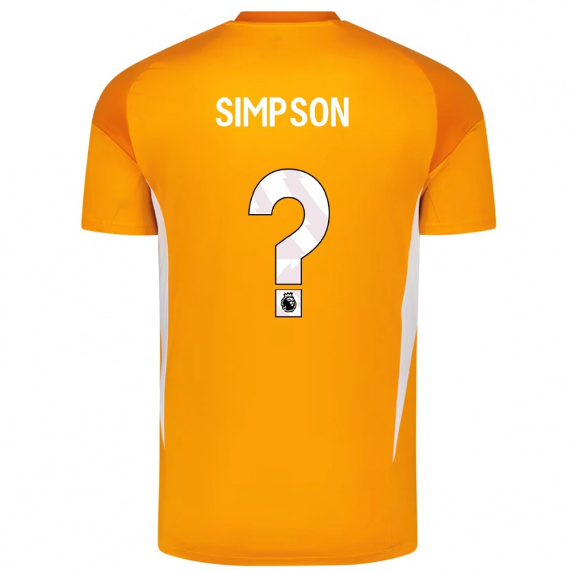 Danxen Børn Carrie Simpson #0 Orange Hvid Målmandstrøje 2025/26 Trøje T-shirt