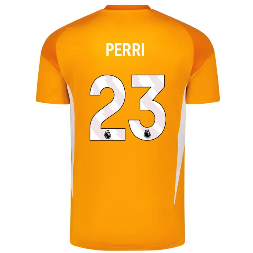 Danxen Børn Lucas Perri #23 Orange Hvid Målmandstrøje 2025/26 Trøje T-shirt