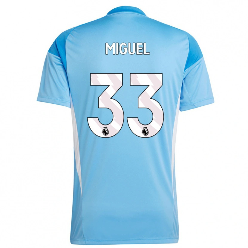 Danxen Børn Carlos Miguel #33 Blå Hvid Målmandstrøje 2025/26 Trøje T-shirt